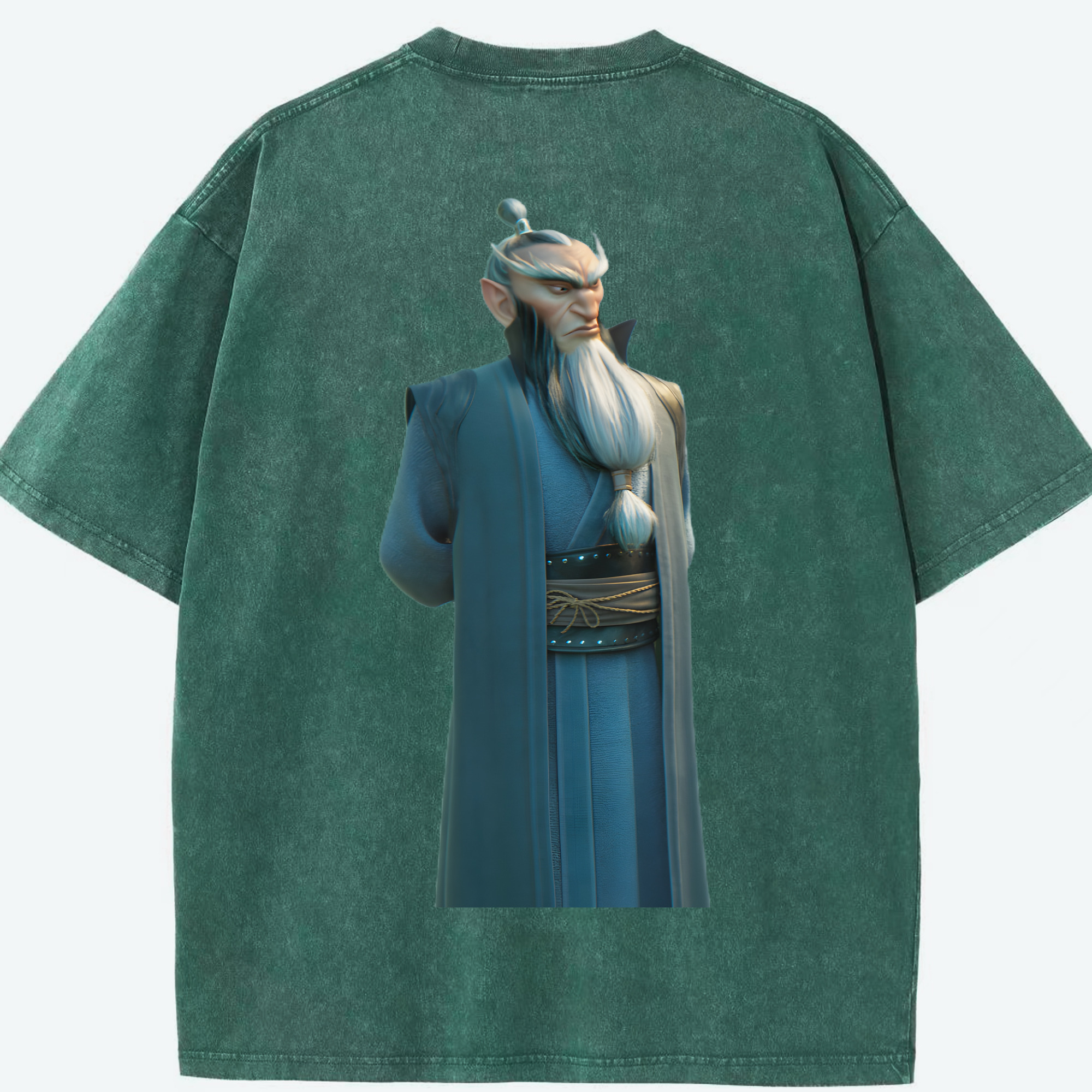 （画像用） Ne Zha 2 ナタ 魔童の大暴れ 綿100% ヴィンテージ風 半袖Tシャツ（背面プリント）
